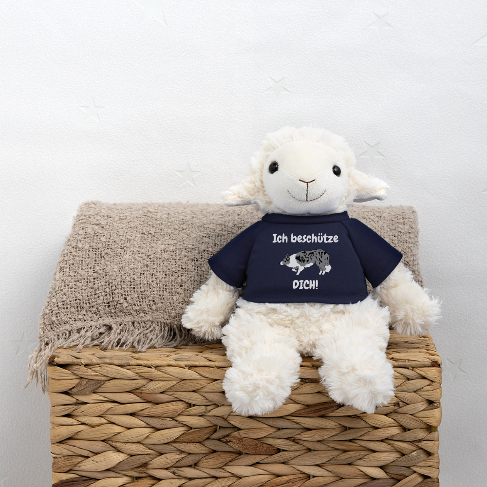 Kuscheltier Schaf mit Border Collie "Ich beschütze dich" - French Navy