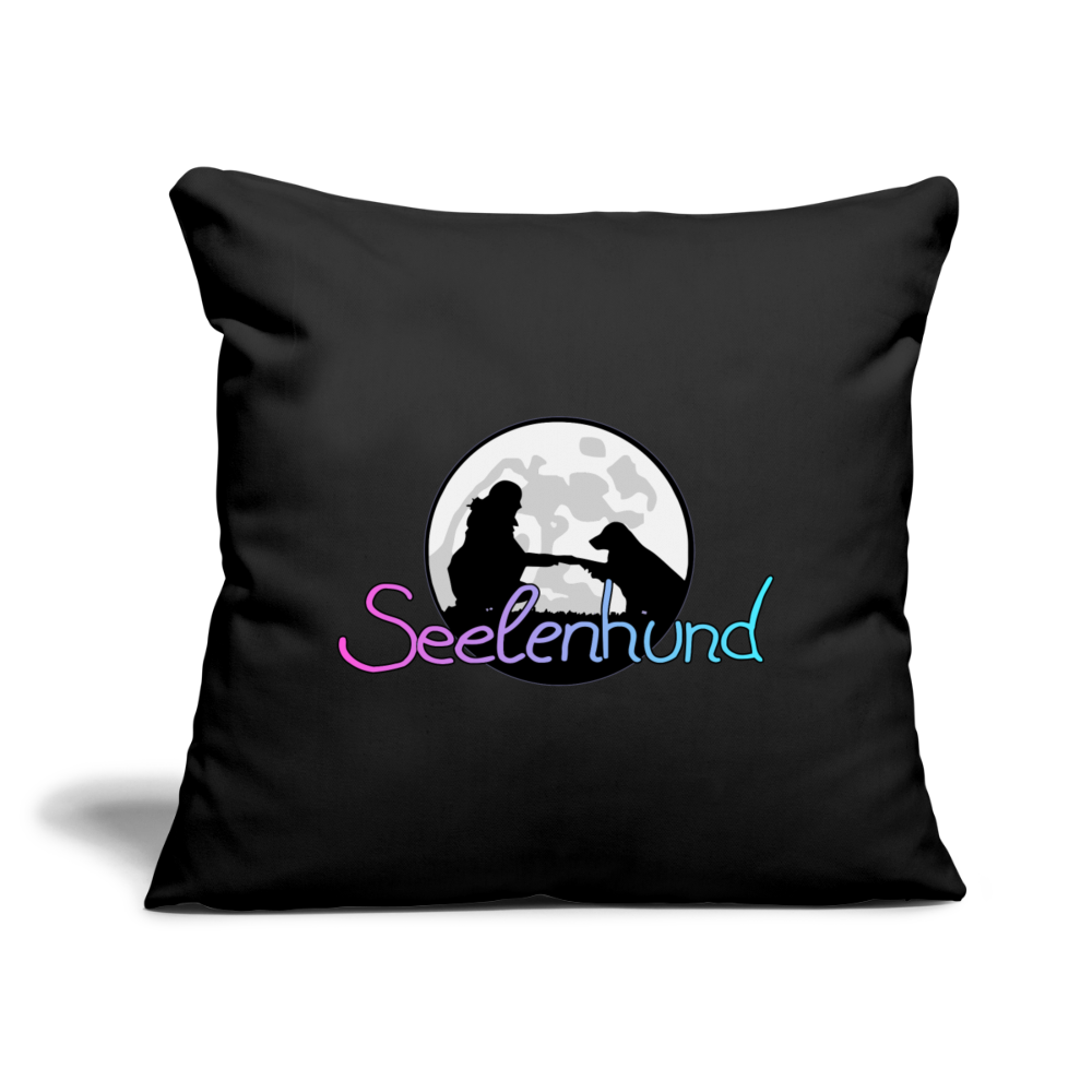 Sofakissen "Seelenhund" mit Füllung 44 x 44 cm, viele Farben - Schwarz