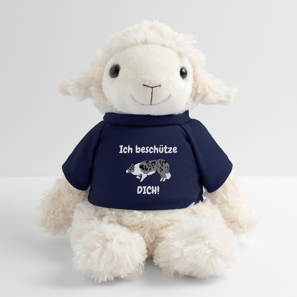 Kuscheltier Schaf mit Border Collie "Ich beschütze dich" - French Navy