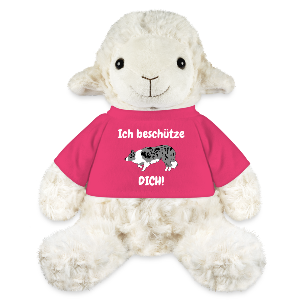 Kuscheltier Schaf mit Border Collie "Ich beschütze dich" - Pink