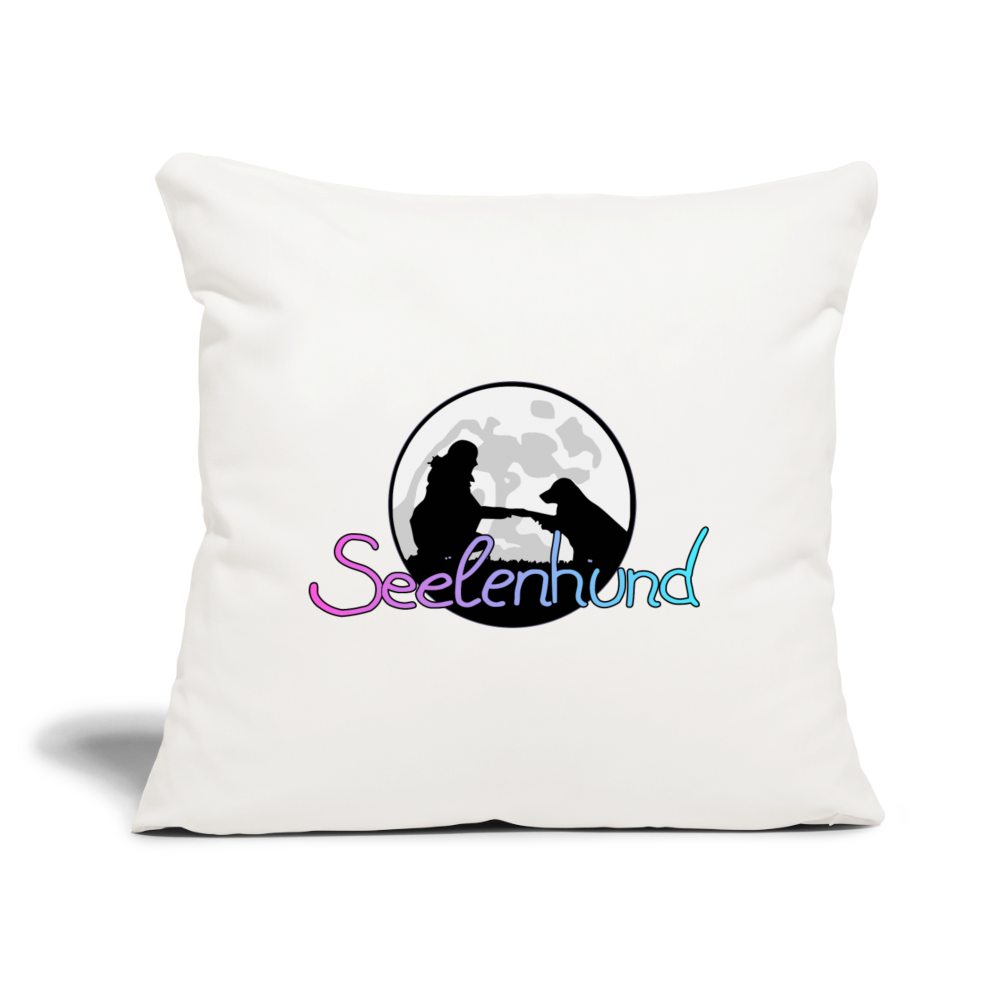 Sofakissen "Seelenhund" mit Füllung 44 x 44 cm, viele Farben - Naturweiß