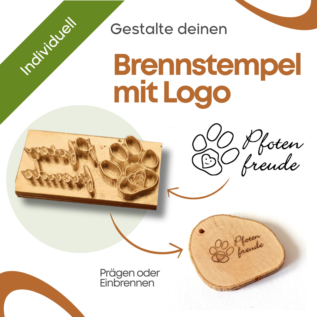 Brennstempel individuell mit deinem Logo, für Biothane, Holz, Leder