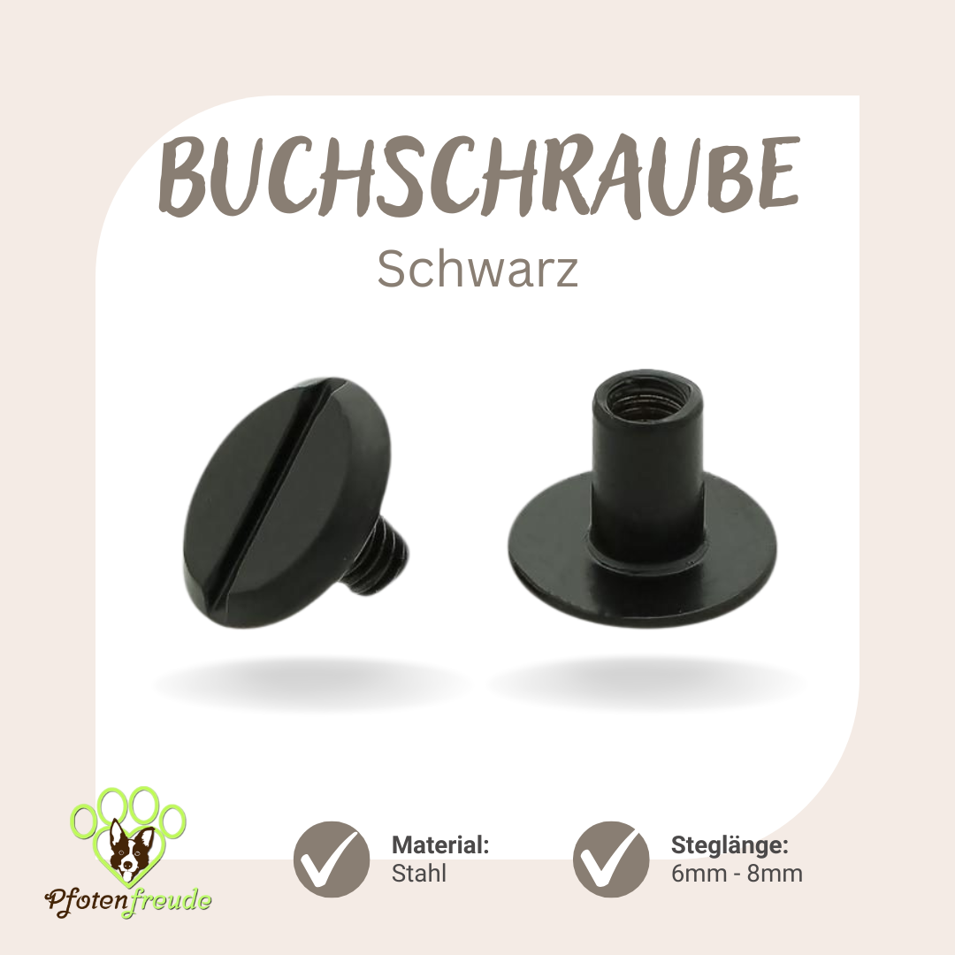 Buchschraube schwarz 6mm 8mm