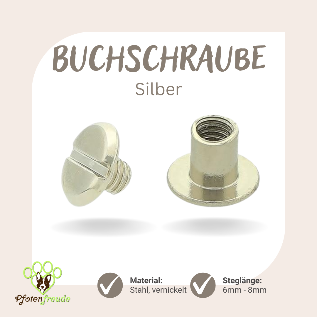 Buchschraube silber 6mm 8mm