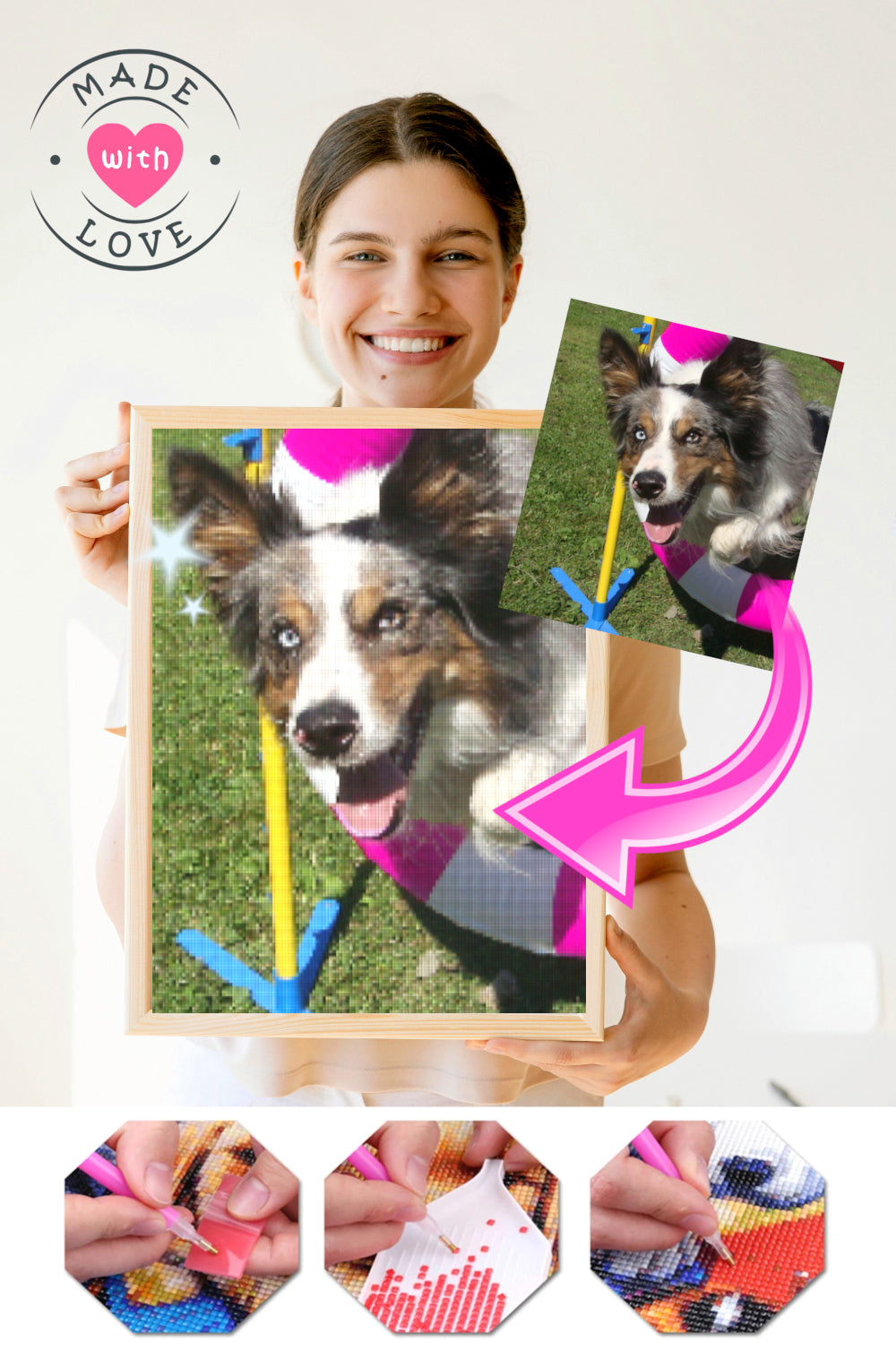 Diamond Painting Set, individuell mit eigenem Foto