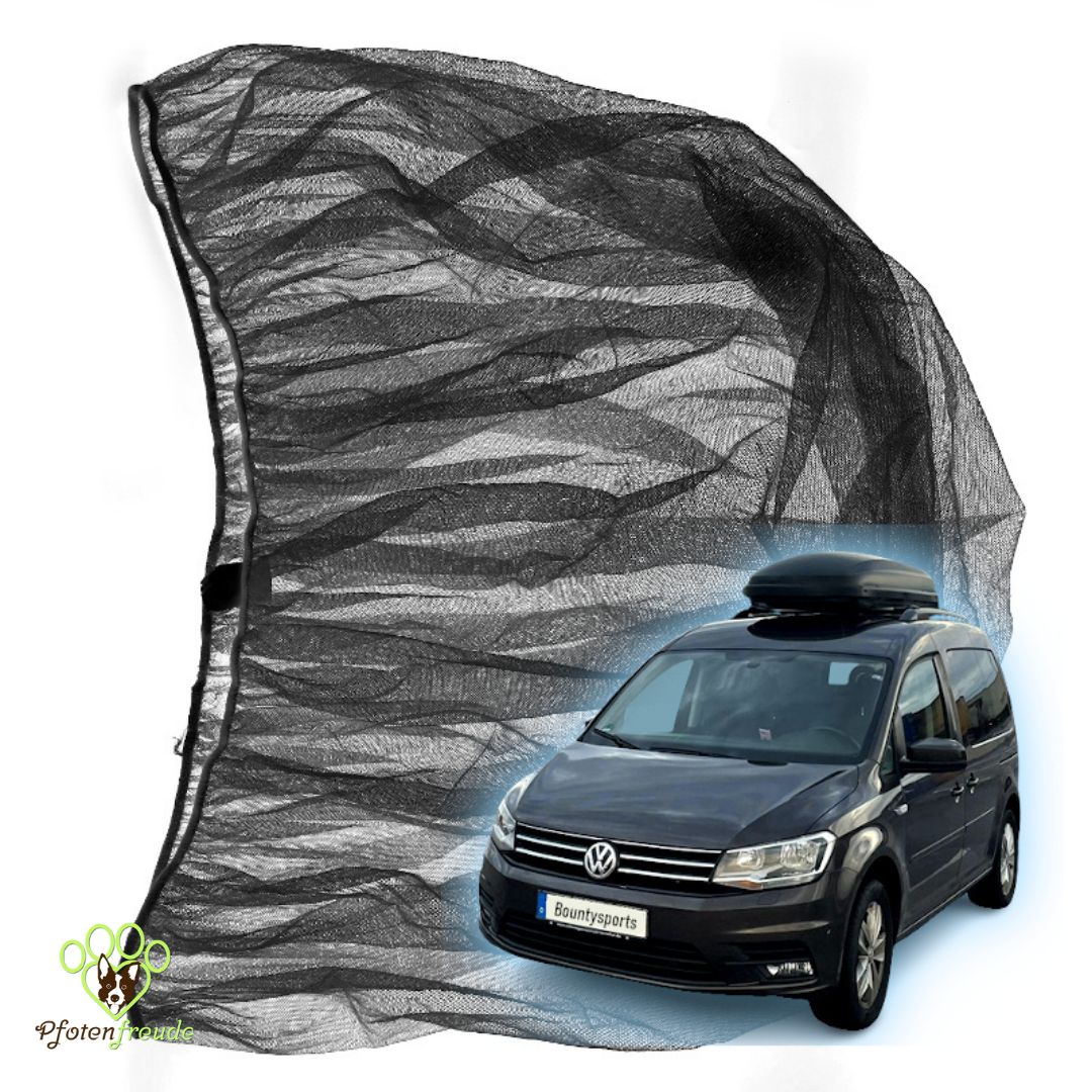 zubehör caddy camping Moskitonetz VW Caddy Heckklappe Mückengitter für Campervan Kofferraum| Pfotenfreude Camping-Zubehör