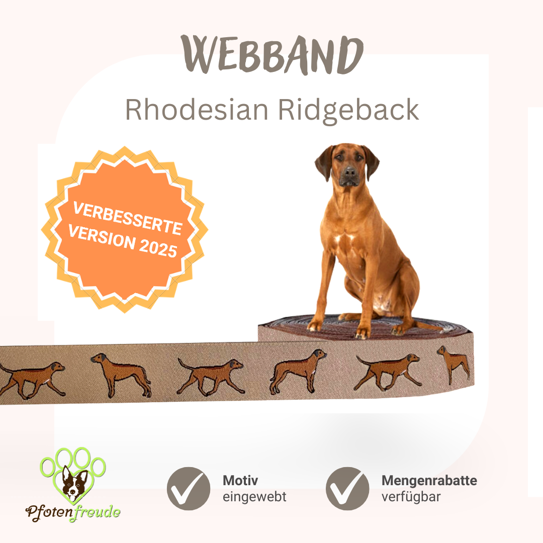 Rhodesian Ridgeback Webband, 22mm breit