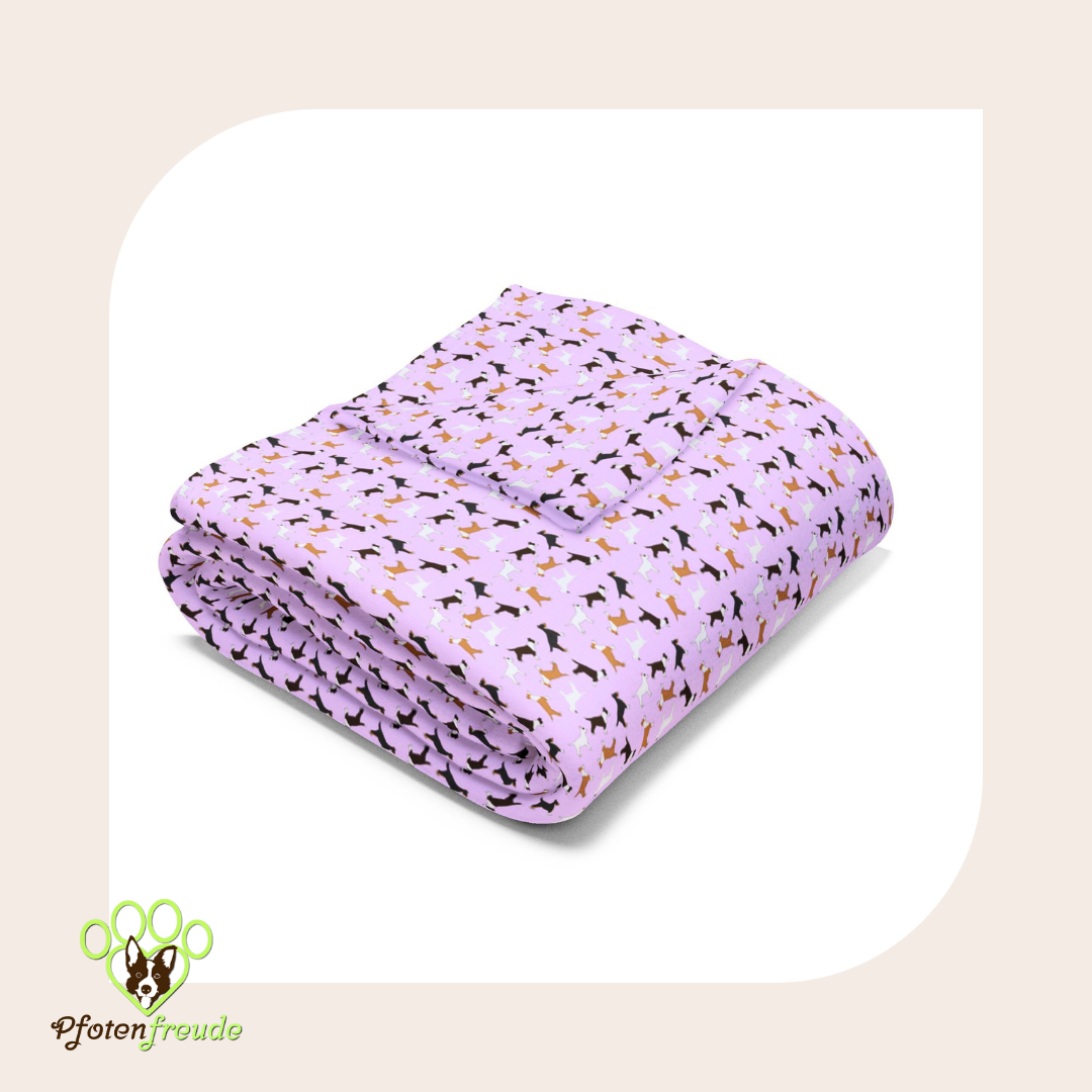 Stoff Bullterrier rosa Hund Hundemotiv