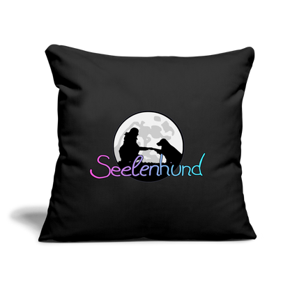 Sofakissen "Seelenhund" mit Füllung 44 x 44 cm, viele Farben - Schwarz