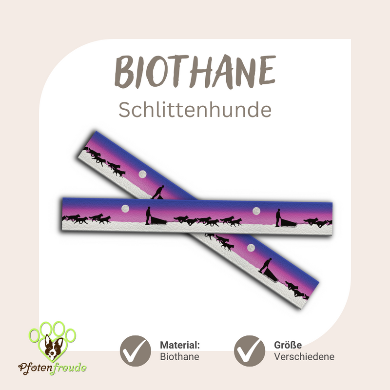 Biothane UV Druck Schlittenhunde bedruckt