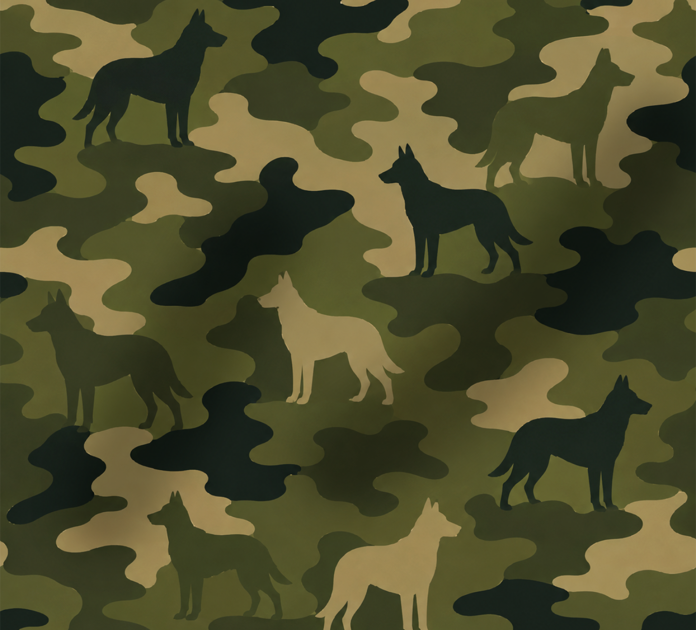 Camouflage-Hunde Baumwoll-Stoff mit Hundemotiv