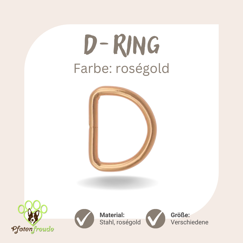 D-Ring Stahl, roségold
