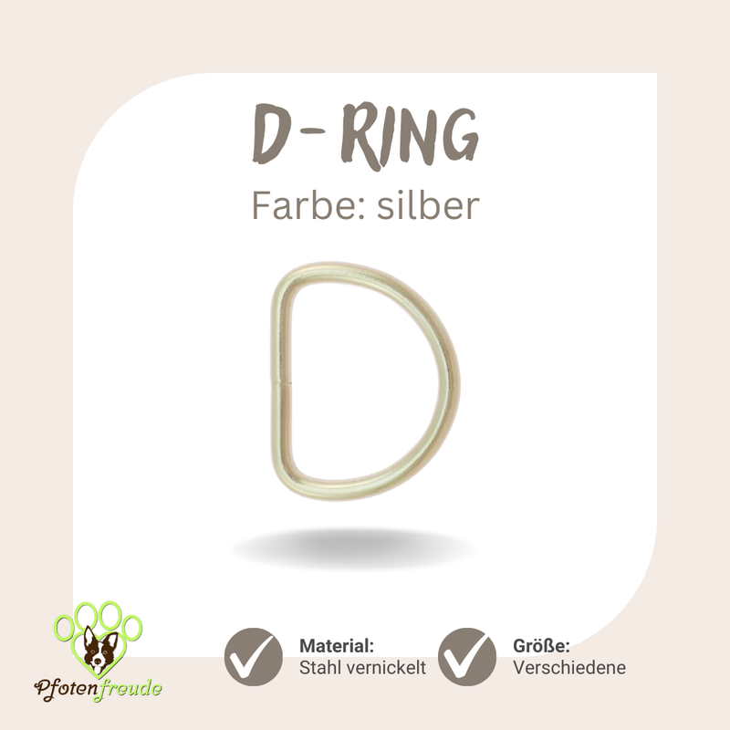 D-Ring Stahl silber Halsbandmaterial