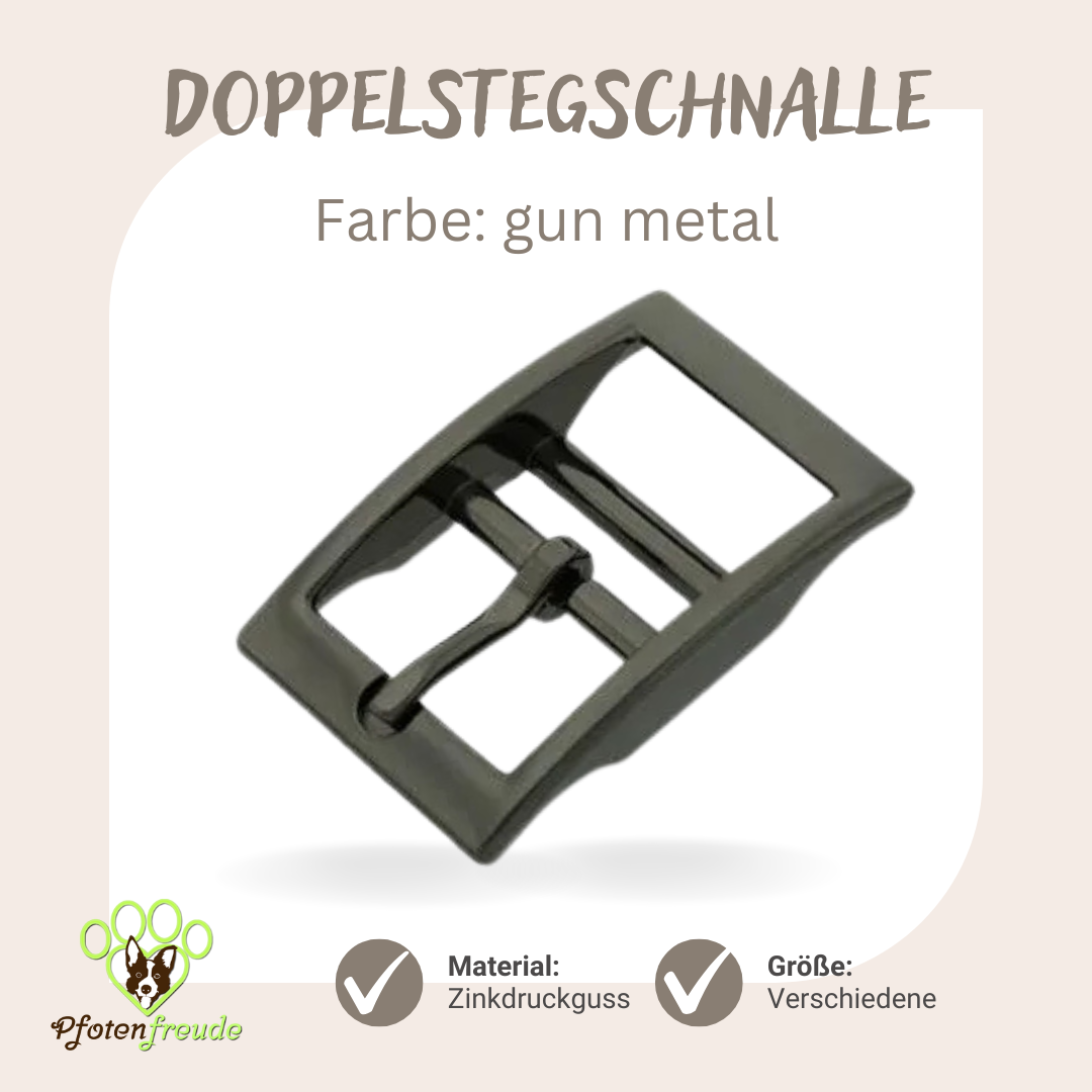 Doppelstegschnalle Schnalle gun metal