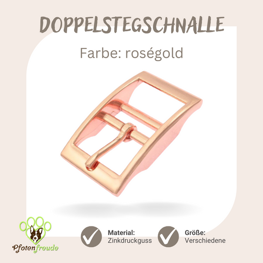 Doppelstegschnalle Verschluss rosegold