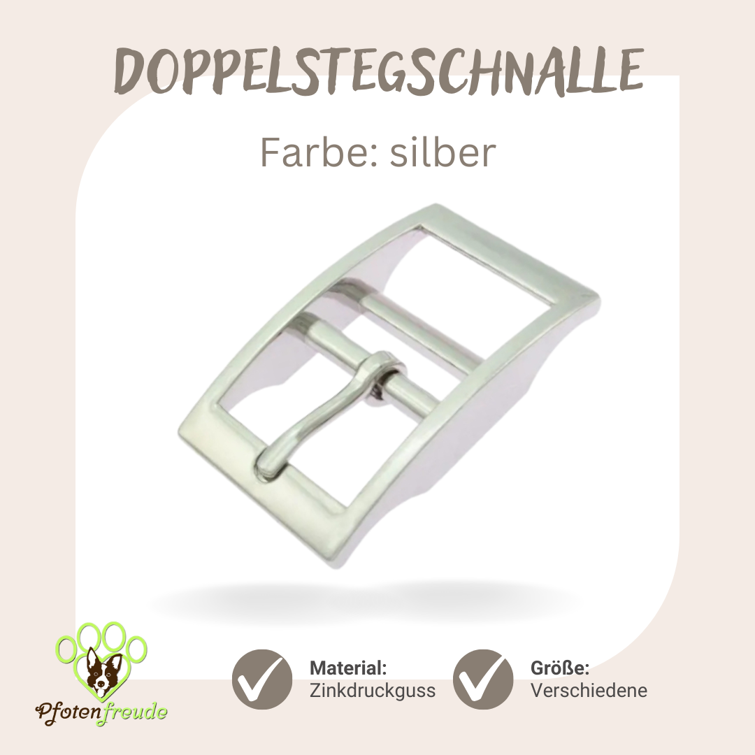 Doppelstegschnalle Halsband Schnalle silber