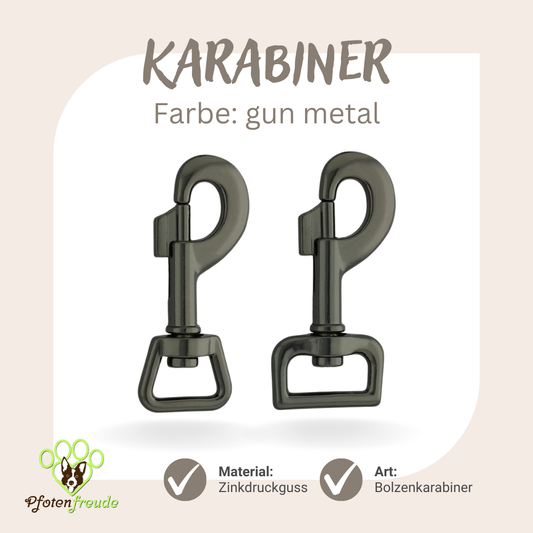 Karabinerhaken gun metal Hundeleinen 20mm 25mm