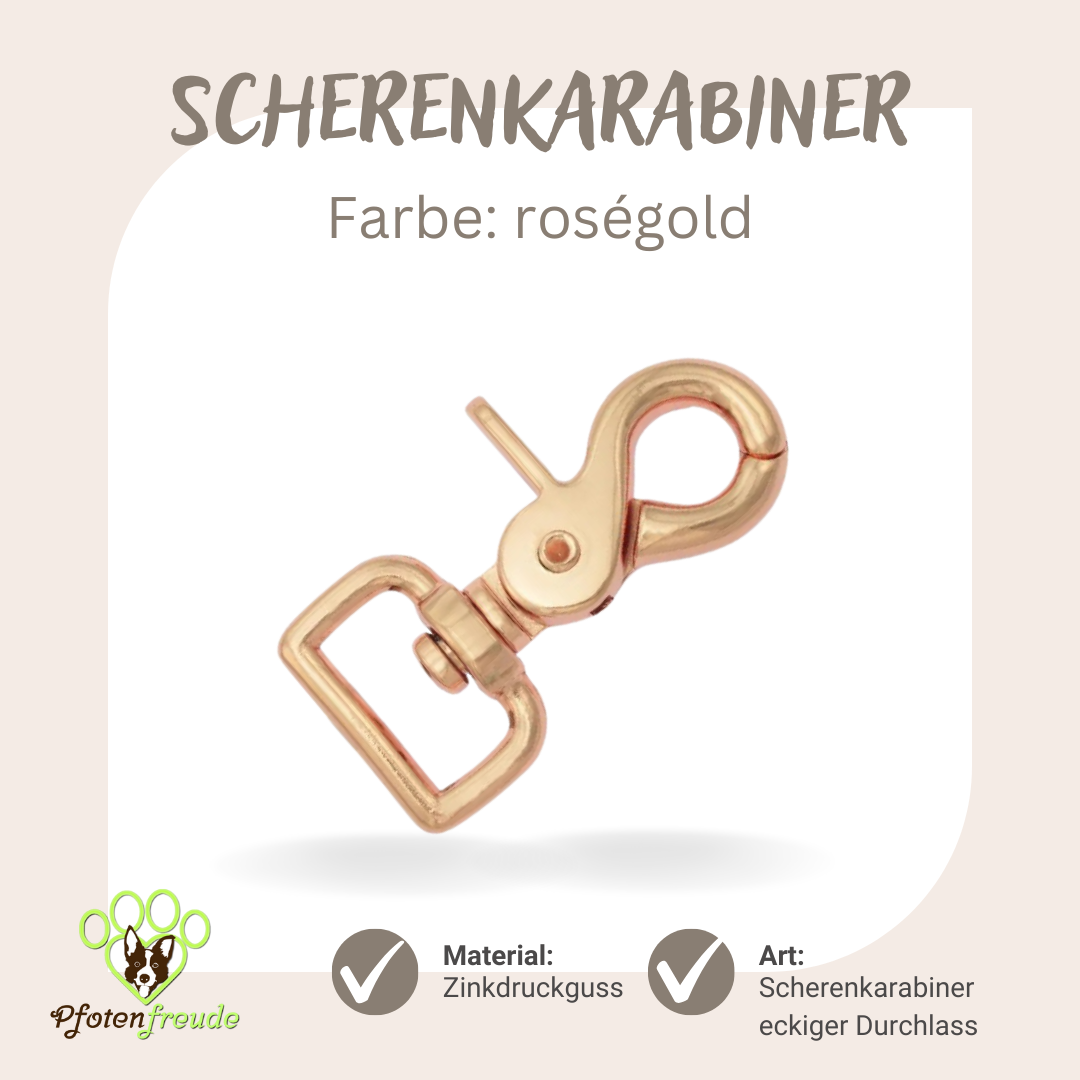 Scherenkarabinerhaken rosegold 20mm