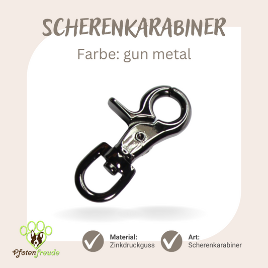 Scherenkarabinerhaken gun metal grau anthrazit