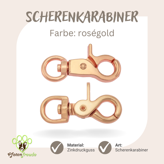 Scherenkarabinerhaken rosegold 10mm 13mm