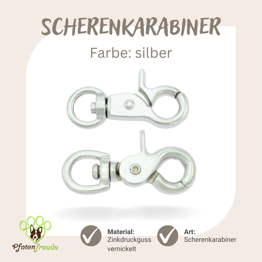 Scherenkarabinerhaken Stahl, silber